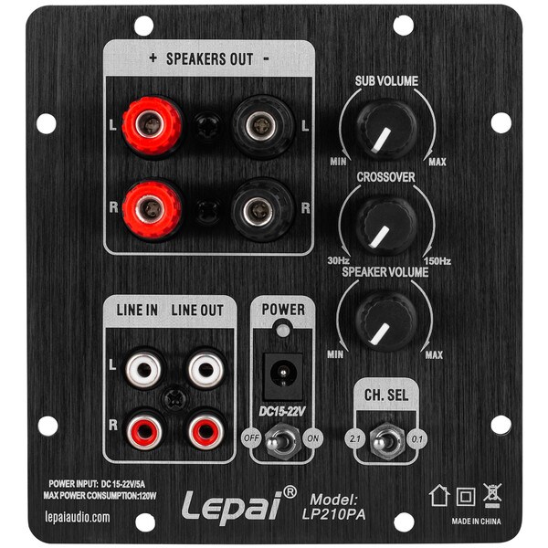 Main product image for Lepai LP210PA 2x30W + 60W 2.1 Channel Mini Plate Am 310-4003